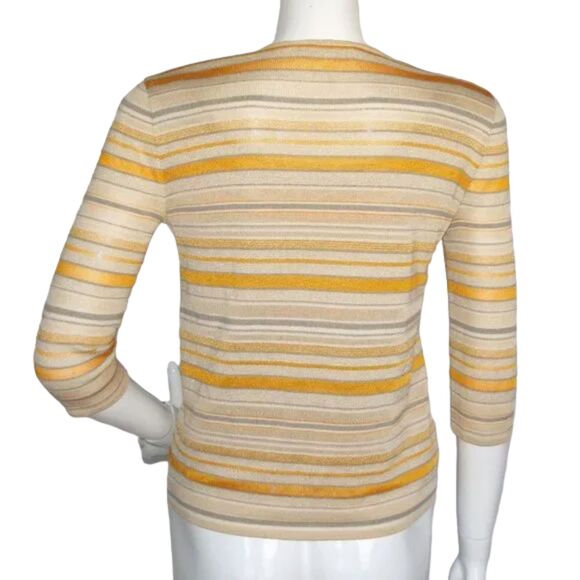 ESCADA Twin Set, 4/6, Jacket/Tank, Golden yellow/Tan Stripes, Magnetic clasps - Picture 6 of 15